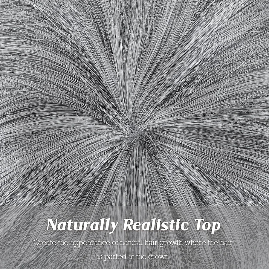 Big Sale: $112.22= Light+ Dark Salt And Pepper Colored Grey Short Full Machine Wigs