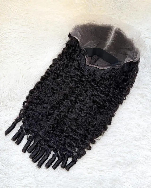 [New In] Burmese Curly 5x5 Full Lace Frontal Wigs human hair 250% Density Water Wave for Black Women Wet and Wavy Pre Plucked HD Lace front wigs human hair with Spiral End Natural Color