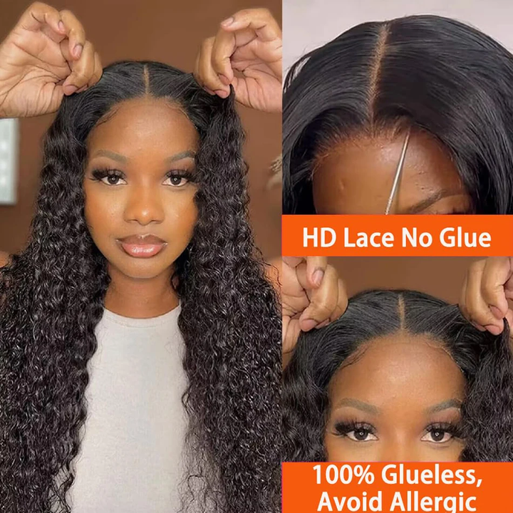 Lumiere  Water Wave 4x4 & 5x5 Pre-cut Lace Wigs Glueless Human Hair Wigs With Baby Hair