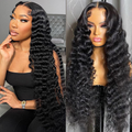 AMZ Lumiere Loose Deep Wave 13x6x1 T Part Lace Frontal Wig Human Hair Wavy Wigs for Women