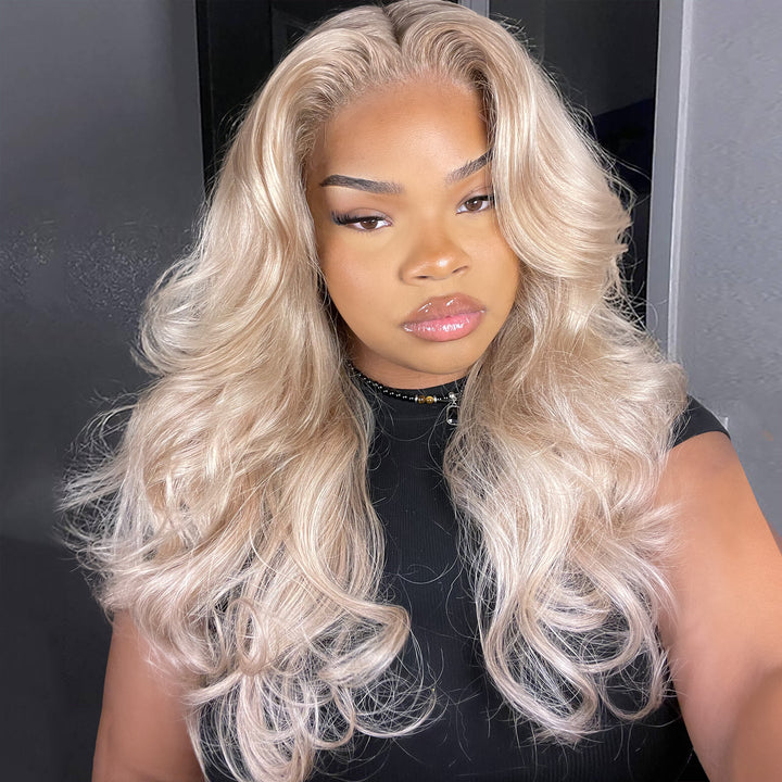 Lumiere Ash Blonde Color Lace Front Wig Human Hair 13x4/4x4 Body Wave Mini Knots HD Invisible Lace Wig for Women