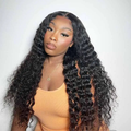 Deep Wave 5X5/13X6 HD Transparent Lace Front Wigs Pre Plucked Hairline Best Human Hair Wig-Lumierehair