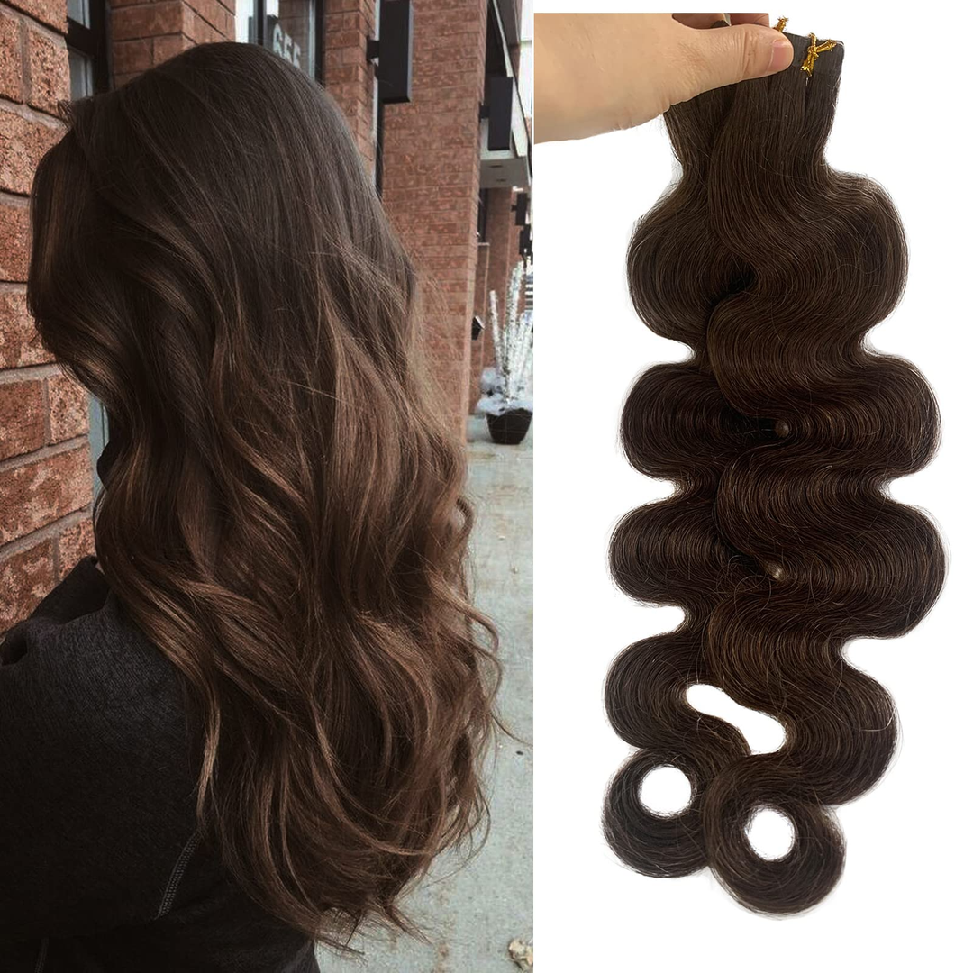 Bande dans les extensions de vague de corps de cheveux humains 100% vrai Remy cheveux humains trame de peau colle adhésive pour salon de haute qualité pour femme 20pcs / 1pack 