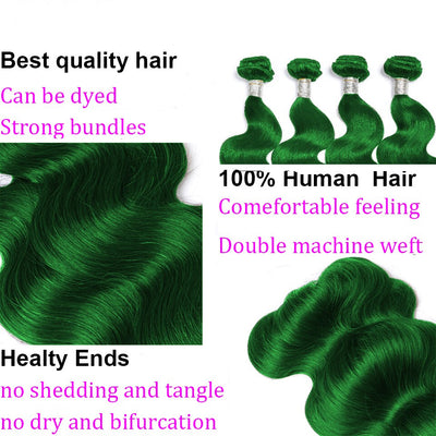 Grass Green Blonde Color Body Wave 4 Bundles Virgin Human Hair Extensions