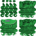 Grass Green Blonde Body Wave 4 Bundles with 13*4 Frontal Human Virgin Hair