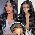 Longue ligne droite Wear & Go Glueless Lace Frontal perruques de cheveux humains 