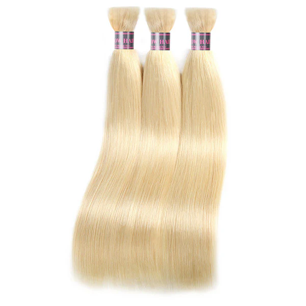 lumiere #613 Color One Straight Bulk Human Hair for Braiding No Weft Brazilian Virgin Human Hair Extensions Braiding Hair