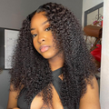 13x1x6 Lace T Part Kinky Curly Wig Lace Closure Human Hair Wigs With Baby Hair