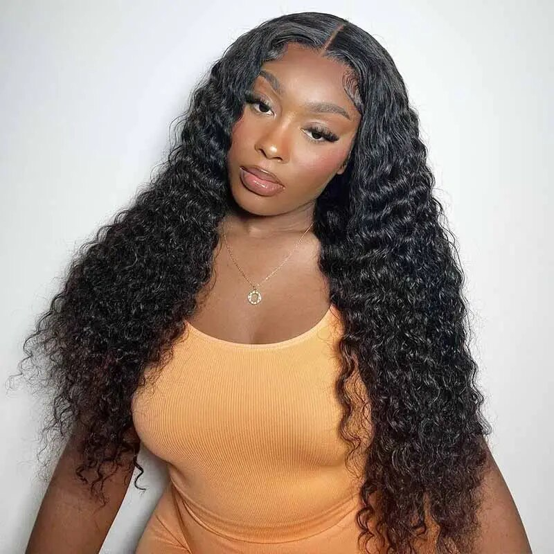 Deep Wave 5X5/13X6 HD Transparent Lace Front Wigs Pre Plucked Hairline Best Human Hair Wig-Lumierehair