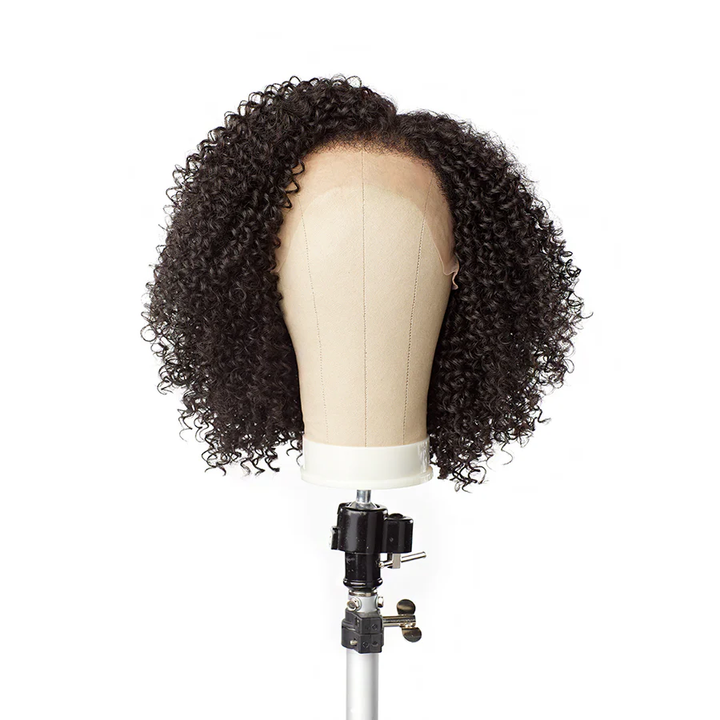 Peruca de cabelo humano 100% sem cola HD 4X6 com fechamento em renda 100% afro encaracolado Wear &amp; Go 