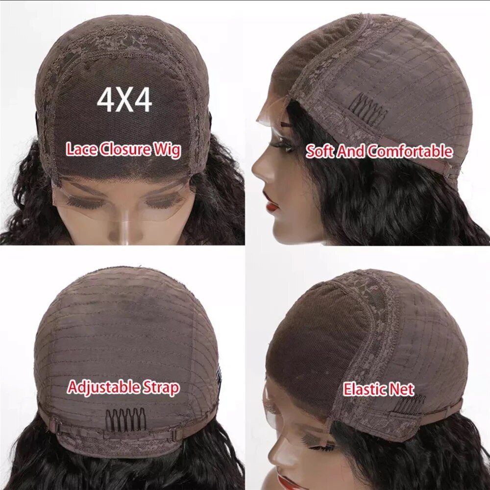 Peruca de renda 13x5x2 parte em L pré-depilada perucas pretas onduladas para mulheres negras parte lateral 