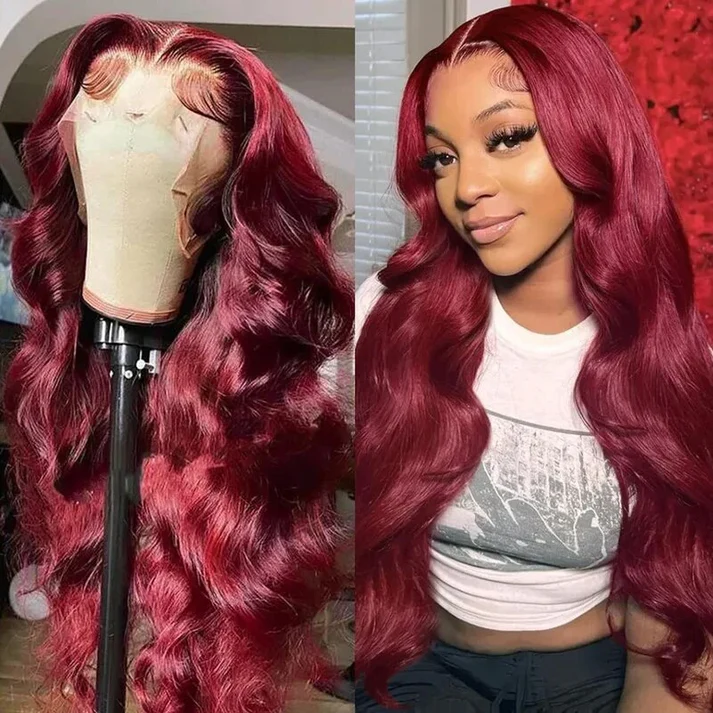 Lumiere Dark Blue Bomb Pre Colored 13x4 Body Wave Lace Frontal Human Hair Wig (No Code Need)