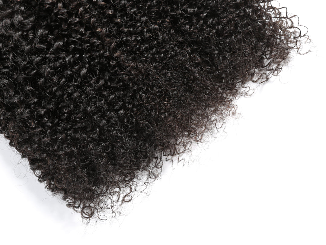 Kinky Curly 4 Bundles With Closure 5x5 Lace 100% virgin human hair