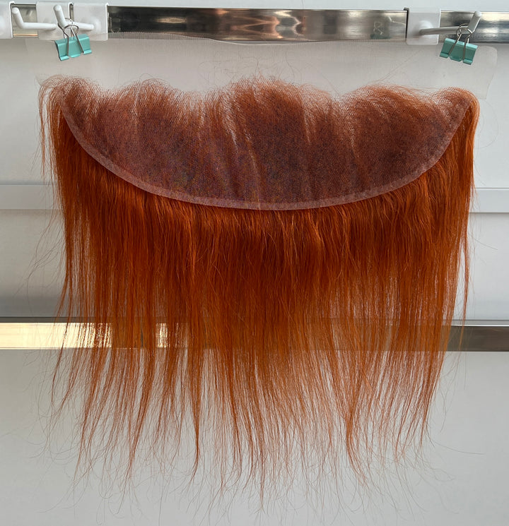 350 Ginger Orange  Colored Hair 13x4 Frontal Brazilian Straight 100% Human Hair