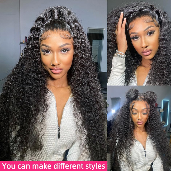 [New In] Burmese Curly 5x5 Full Lace Frontal Wigs human hair 250% Density Water Wave for Black Women Wet and Wavy Pre Plucked HD Lace front wigs human hair with Spiral End Natural Color