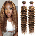 P4/27 Highlight Deep wave 2 Bundles Virgin Human Hair Extensions