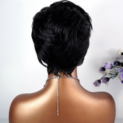 Pixie Cut 13x1 T Lace Wig Human Hair Straight Short Bob Wig Wigs Fro Woman Preplucked New In
