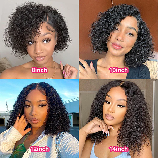 Short Curly HD 13x4 Lace Front Bob Wigs 180% Density Human Hair Wigs For Women