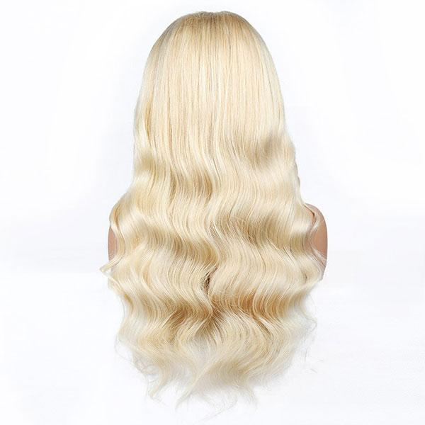 Vente Flash 613 Honey Blonde Body Wave 4x4 HD Transparent Lace Closure Wig Preplumed 