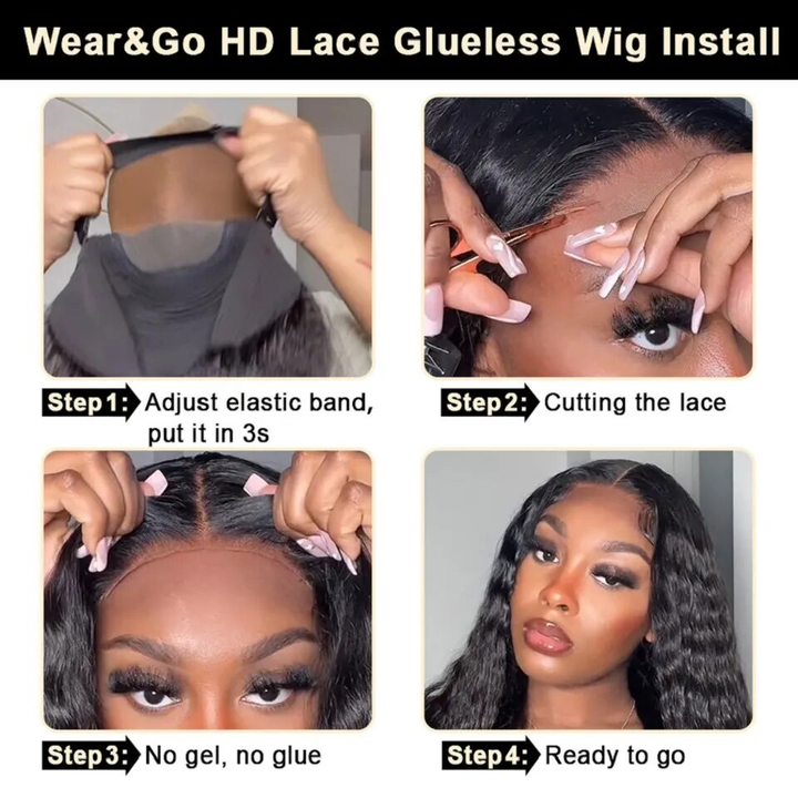 Glueless Wig Pre-cut for Beginners Body Wave No Glue 13X4 Lace Front Wigs for Women