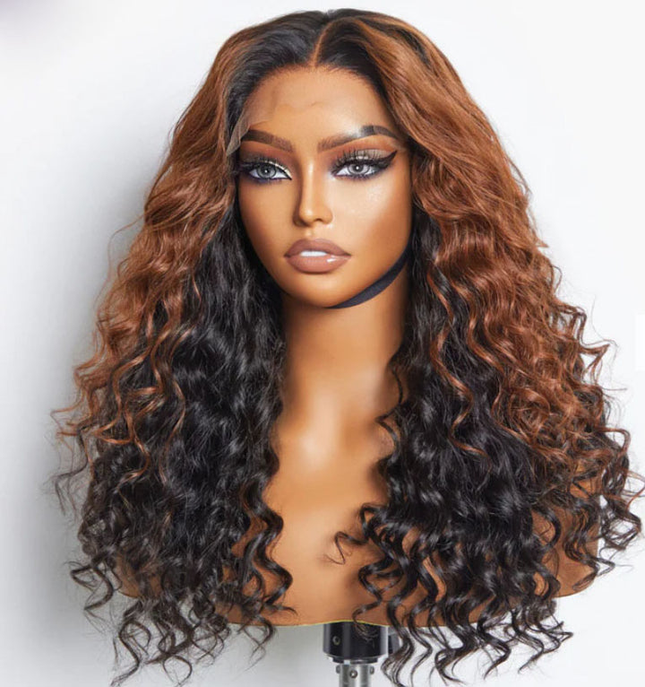 Lumiere 13x4 Transparent Lace Frontal 180% Density Human Hair Wigs For Black Women HDZ
