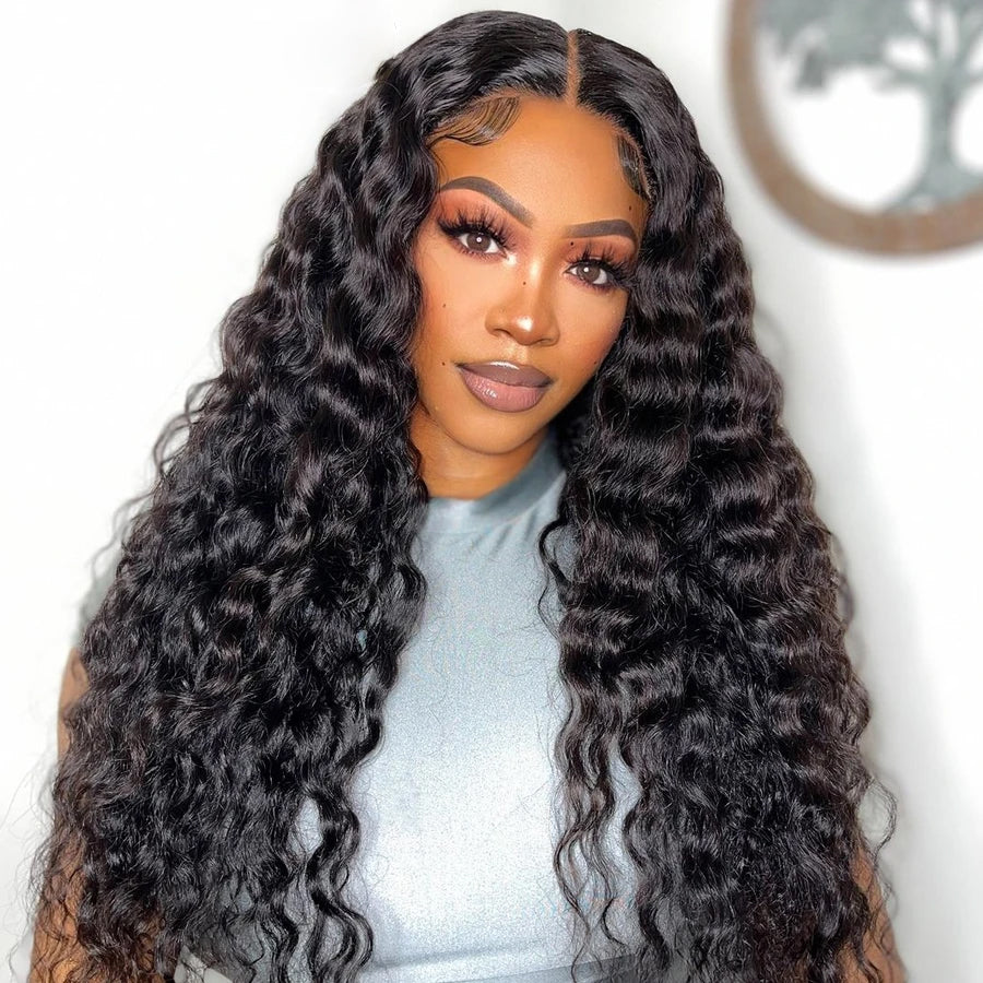 Loose Deep Wave HD Transparnet Lace Frontal Human Hair Wigs for Black Women
