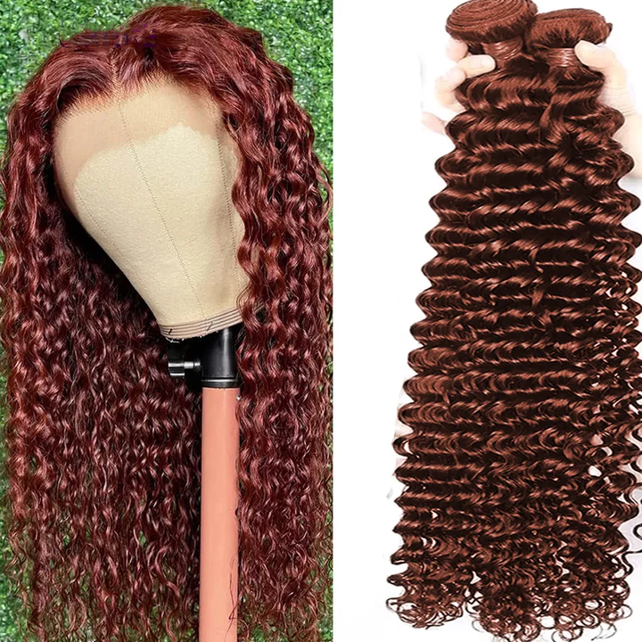 lumiere Color #33 loose deep 3 Bundles 100% Virgin Human Hair Extension(No Code Need)