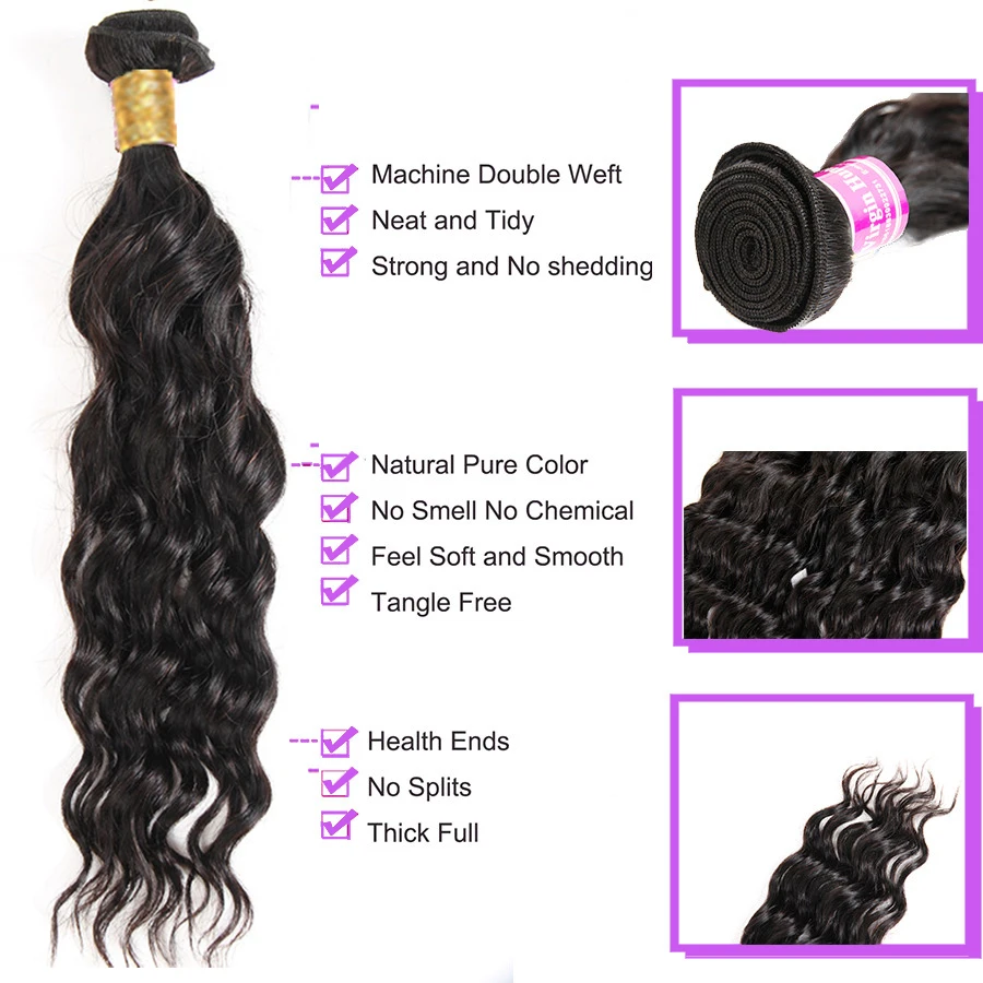 Brazilian Hair Weave Natural Wave Human Hair 3 Bundle Deal 30 32 40Inch Weave Extension