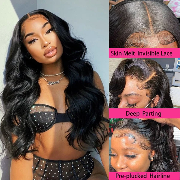 Glueless Wig Pre-cut for Beginners Body Wave No Glue 13X4 Lace Front Wigs for Women