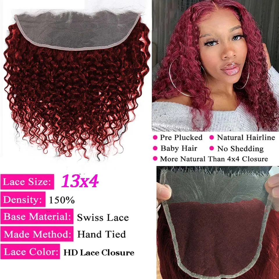 #99j water Wave 4 Bundles with 13x4 Frontal with transparent lace