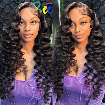 Loose Deep Wave 4X4/13X4 HD Transparent Lace Front Wigs Pre Plucked Hairline Best Human Hair Wig-Lumierehair