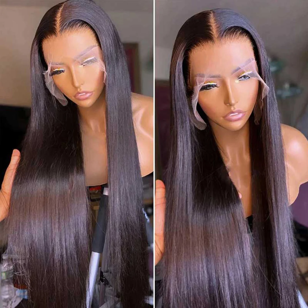 Lumiere Long Straight Hair Invisible HD 13x6 & 5x5 Transparent Lace Wigs Pre Plucked Melted Match All Skin Color