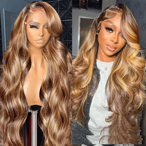 #350 Ginger Straight HD Transparent Lace Front Wigs Pour Femmes Cheveux Humains 