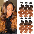 Brazilian Body Wave Hair Weave 3 Bundles 1b/4/30 Blonde Ombre Colored 100% Human Hair Extension