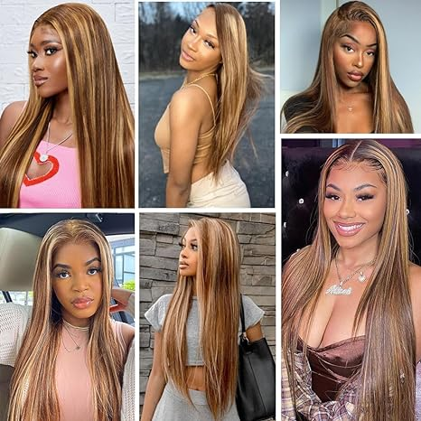 Lumiere Pre Plucked P4/27 Highlight 13x4 Lace Front Wigs Straight/Body Wave Honey Blonde Wigs Human Hair for Women (No Code Need)