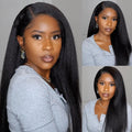 Kinky Straight 4x4 HD Lace Closure human hair Wigs With Baby Hair