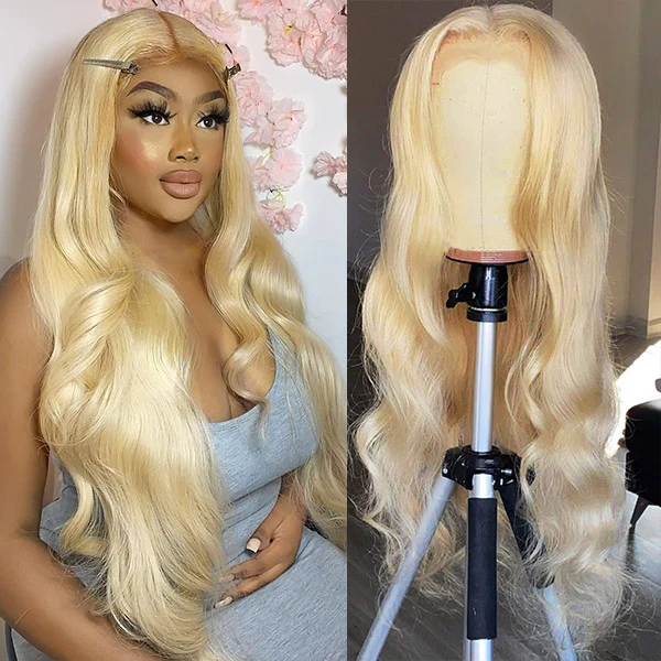 AMZ Lumiere 613 Honey Blonde 13x1x6 T Part Lace Body Wave Glueless Wig for Black Women