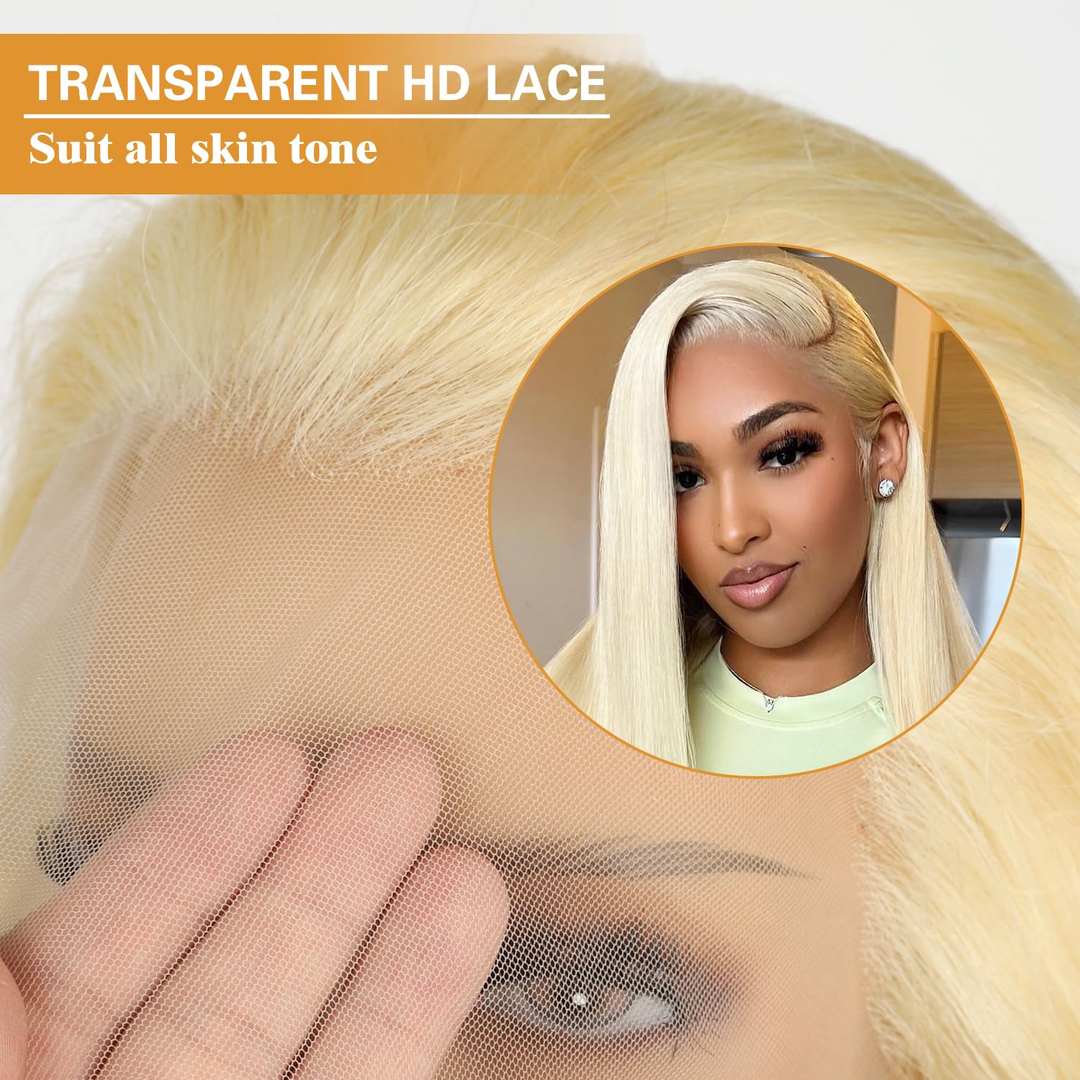 Lumiere Hair 613 Straight Lace Frontal Human Hair Wigs With Optional Replaceable Lace Front