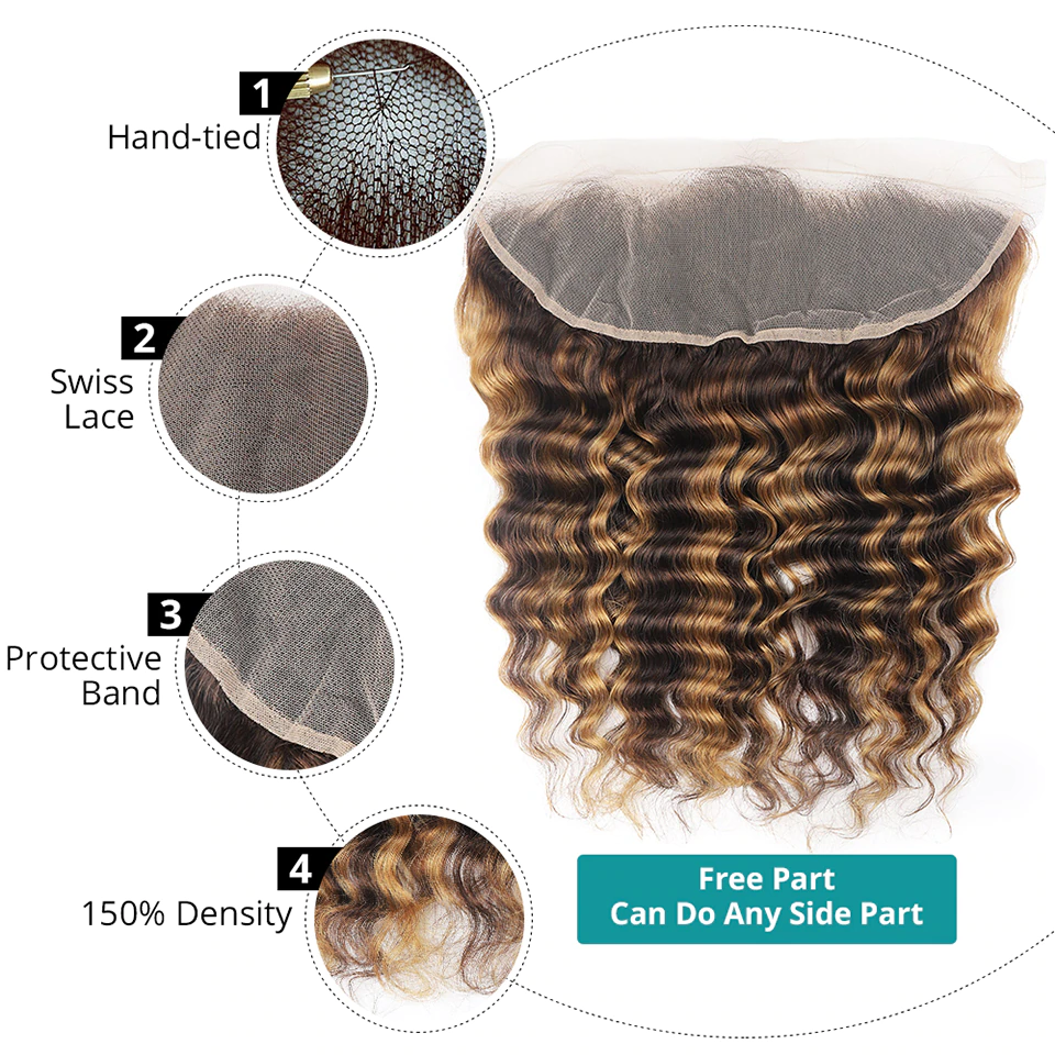 Highlight One Piece P4/30 Loose Deep Wave 13x4 HD Transparent Lace Frontal