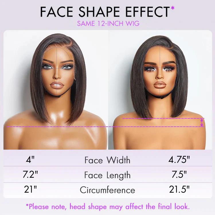 15A Lumiere Blunt Cut Short Bob T/4 Brown 13x4 Lace Front Wig T/99J Red Straight Human Hair Wigs 250% Density