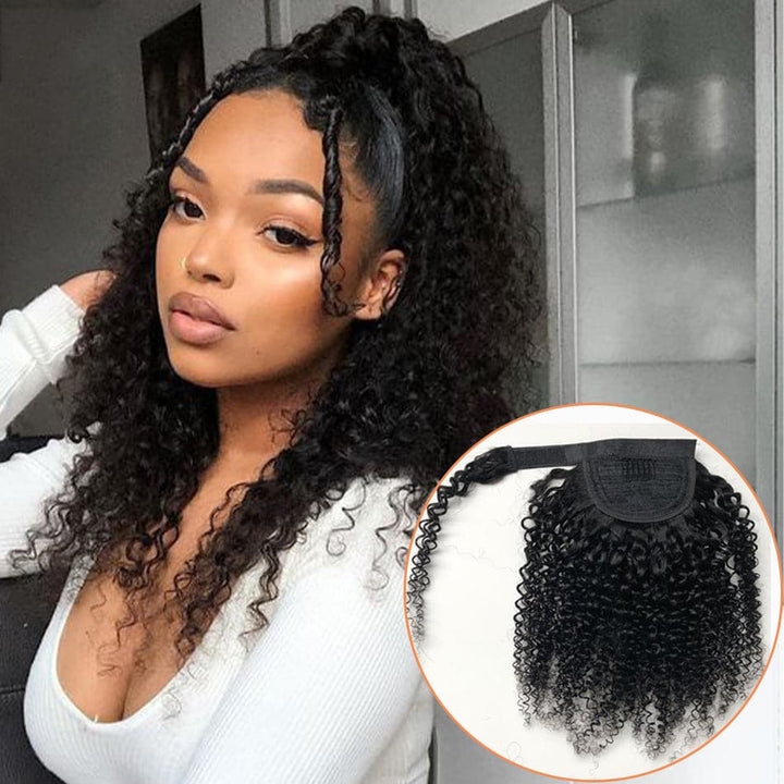 Big Sale: $141.90=Kinky Curly + Body Wave Wrap Around Ponytail Human Hair Extensions 20"