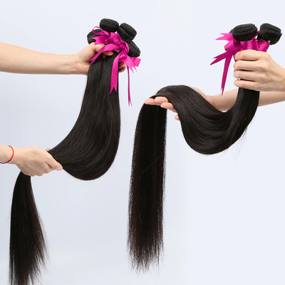 Cheveux droits d'os 4 paquets avec l'extension frontale de cheveux de Remy de la dentelle 13X4
