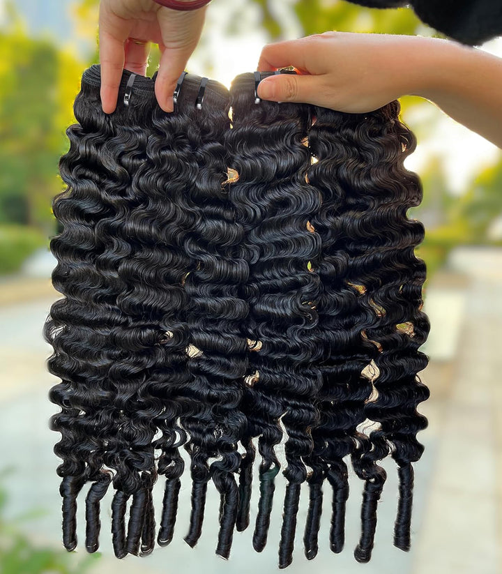 Lumiere Burmese Curly 4 Bundles Extenstions Brazilian Hair Long Lasting Natural Black