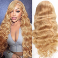 #27 Colored Honey Blonde Wig Human Hair Pre Plucked 13x4 Body Wave HD Lace Front Wigs Human Hair 180% Density Glueless Honey Blonde Lace Front Wigs