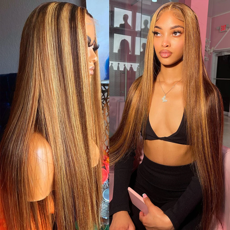 Lumiere Hair Ready To Go Glueless Pre-cut Wig Highlight #4/27 4x4 & 5x5 HD Lace 150% 180% Density Straight Human Hair Wigs
