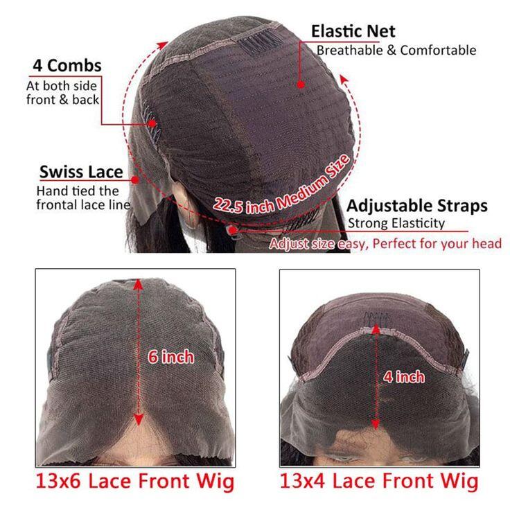 Highlighted Wigs 13x4 Lace Front Wig F1B/30  Color Body wave Human Hair Wigs with Highlights