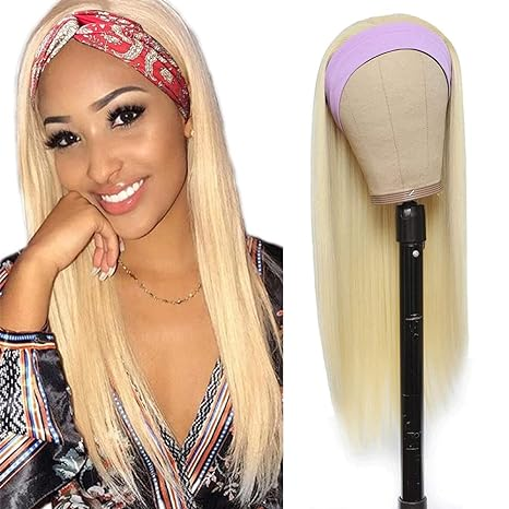 #613 Headband Straight Human Hair Wigs Full Machine Made None Lace Wig