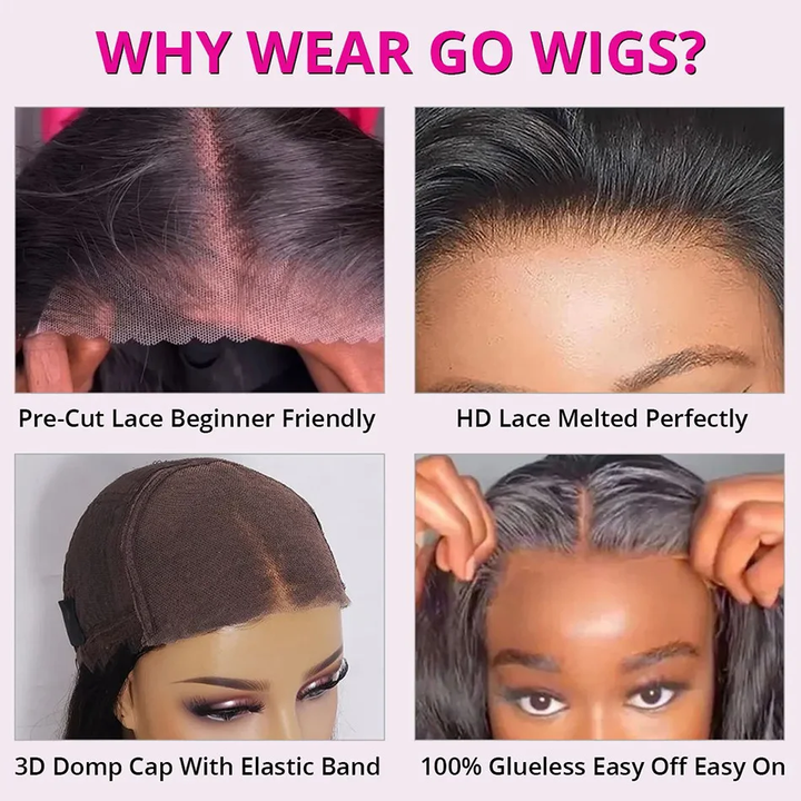 Lumiere Wear Go Glueless Wigs 4x4 & 5x5 Pre-cut Lace Kinky Straight Human Hair Wigs
