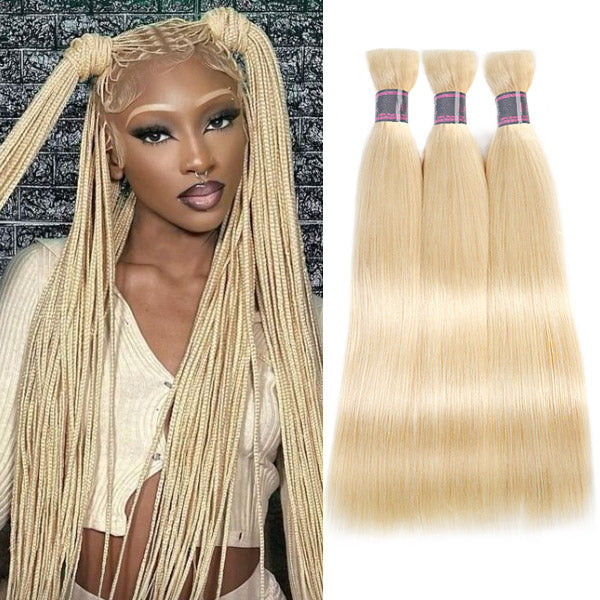 lumiere #613 Color One Straight Bulk Human Hair for Braiding No Weft Brazilian Virgin Human Hair Extensions Braiding Hair