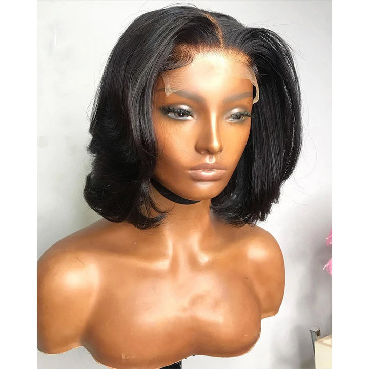 Skunk Stripe Noir et Bleu Ombre Body Wave 13x4/4x4 Lace Front Wig 